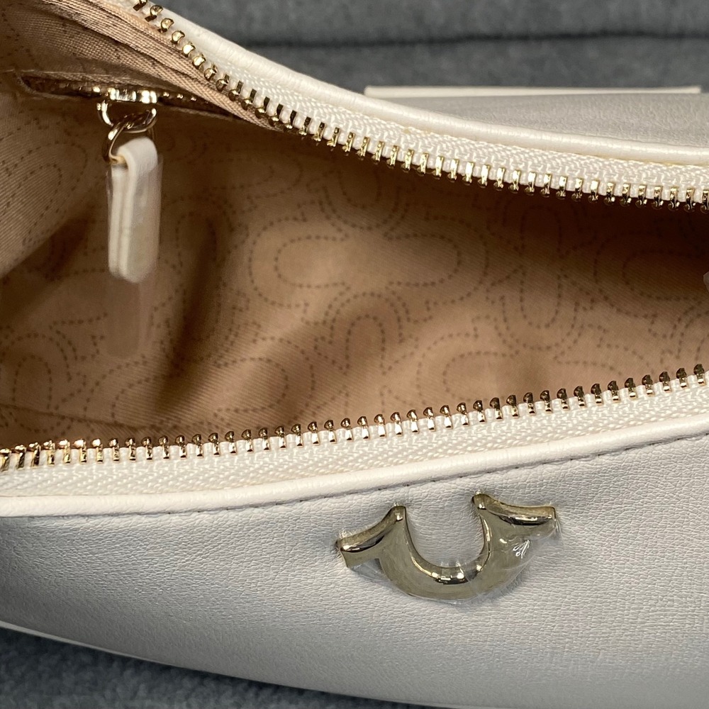 True Religion Crescent Hobo Bag Women's Small Cream Studded Y2K Shoulder Bag NWT - Picture 12 of 13